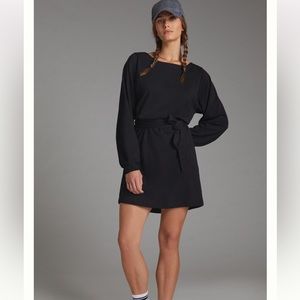 NWT Daily Practice for Anthropologie Tie Front Mini Dress in black size M